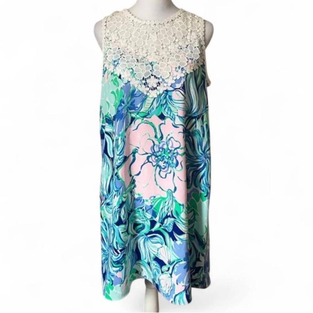 Lilly Pulitzer Nala Soft Shift Vibrant Party Thyme Floral Dress size 4 - Picture 2 of 7
